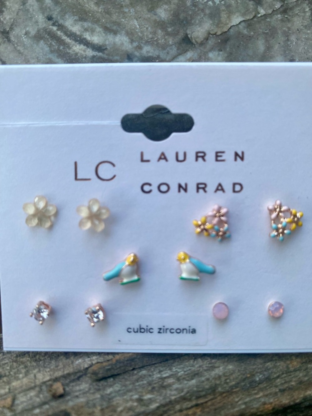 Kohl's Gold-Tone Stud Earring Set with Blue Centers